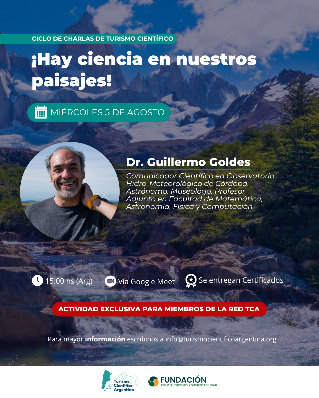 Charla Modalidades de Turismo Científico sobre la interpretación científica de los paisajes